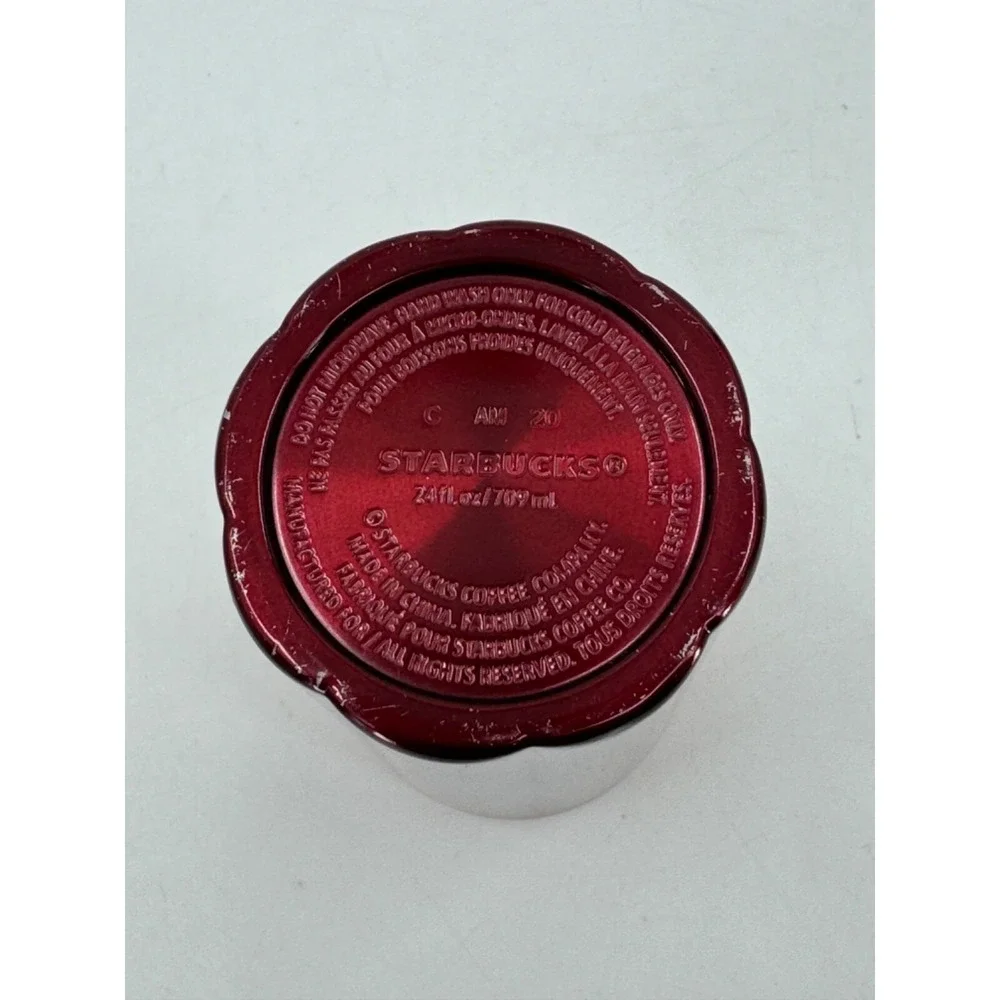 Starbucks‎ Christmas Holiday 24 oz Tumbler 2020 Stainless Steel Red (NO LID)